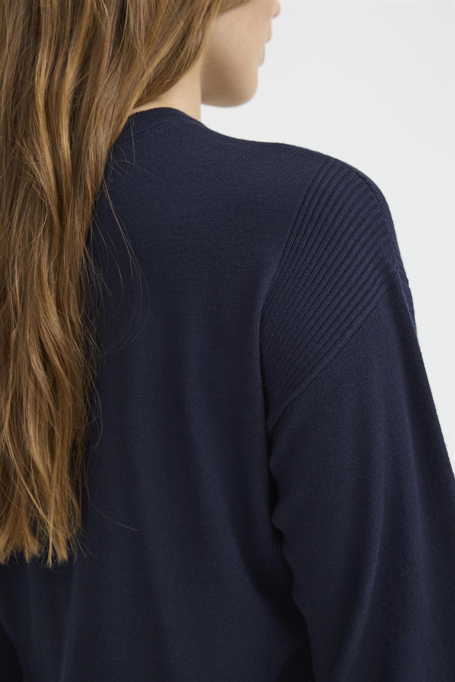 Pzsara Vneck Pullover Dark Sapphire