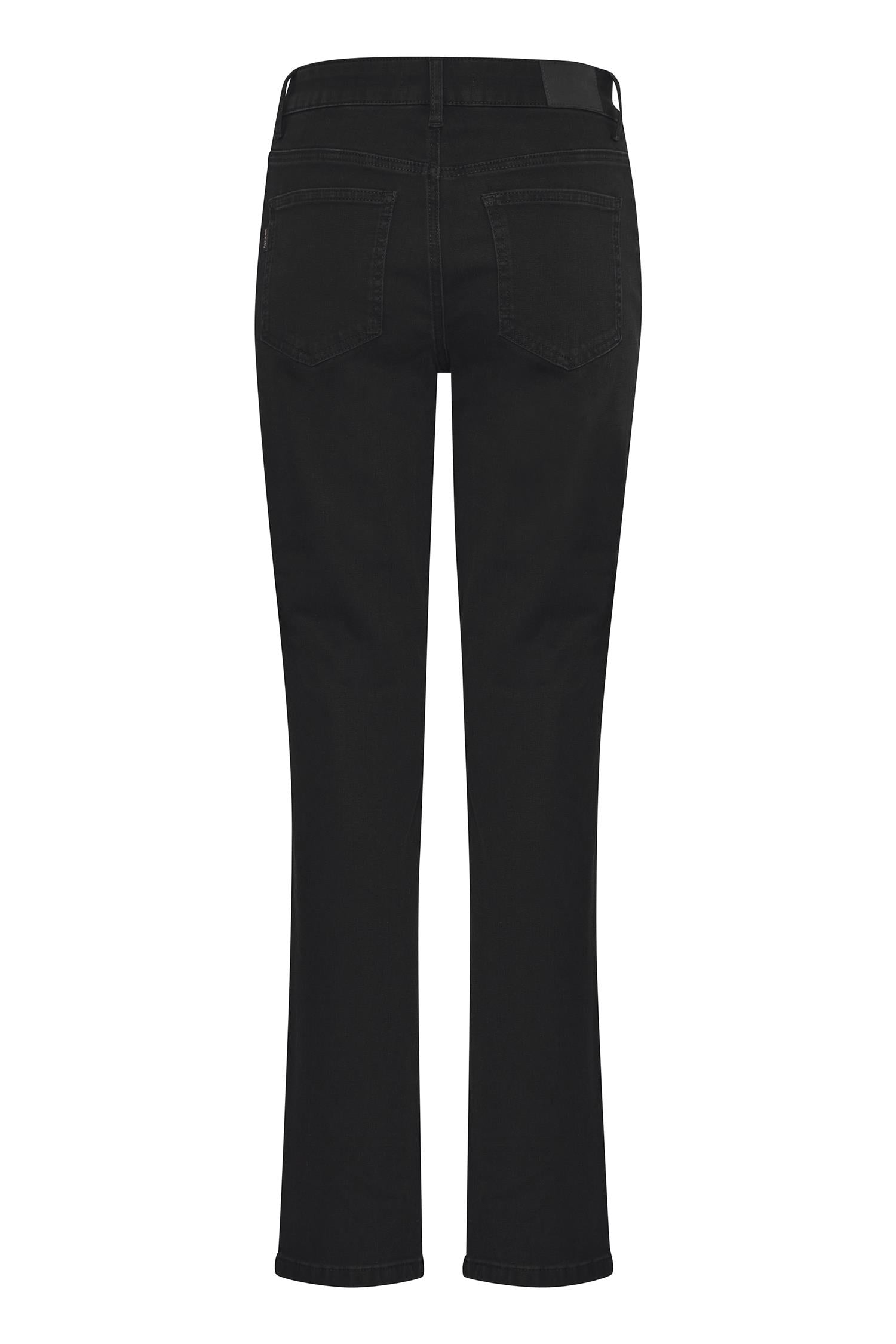 Pzemma Hw Jeans Medium Straight Leg Black Denim