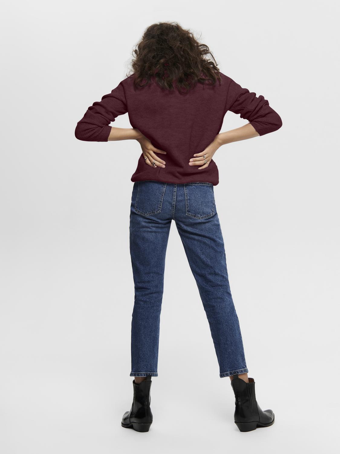Onlcamilla V-Neck L/s Pullover Knt Noos Mørkerød