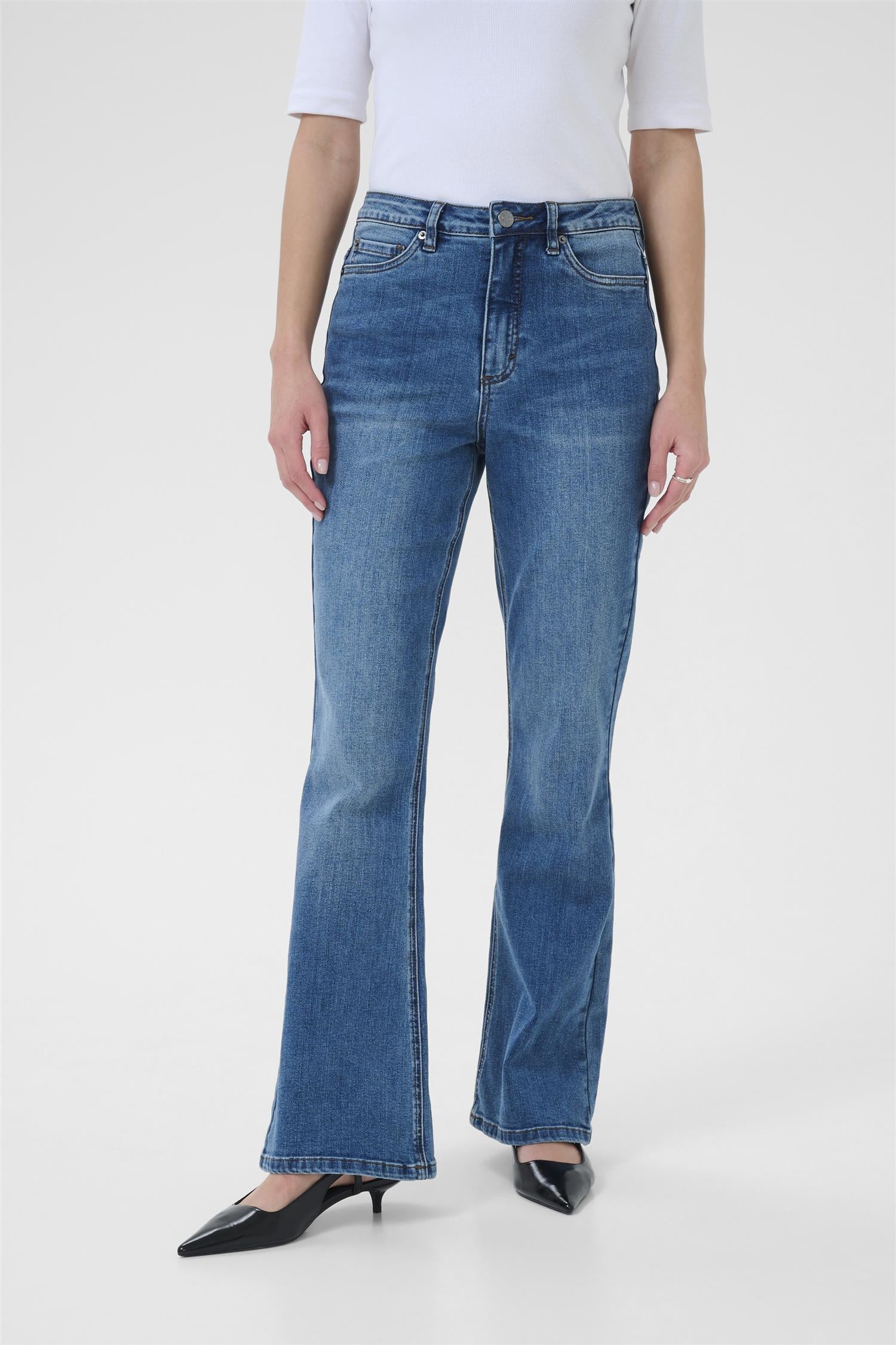 Kaforest Hw Slim Fit Jeans Medium Blue Denim