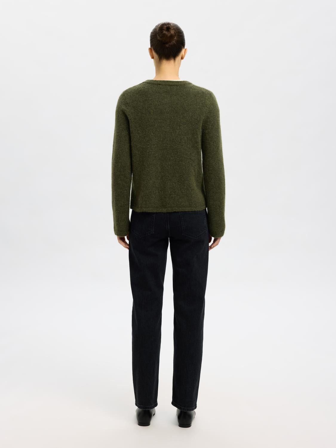 Slflulu New Ls Knit Cardigan Noos Mellomgrønn