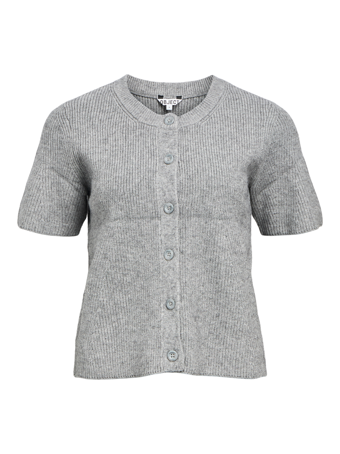 Objviola Ss Re O-Neck Cardigan Div Mellomgrå