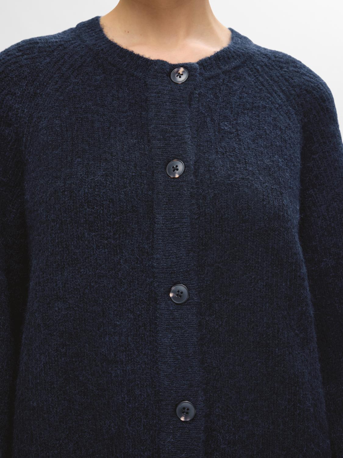 Slflulu Ls Knit Short Cardigan Noos Mørkeblå