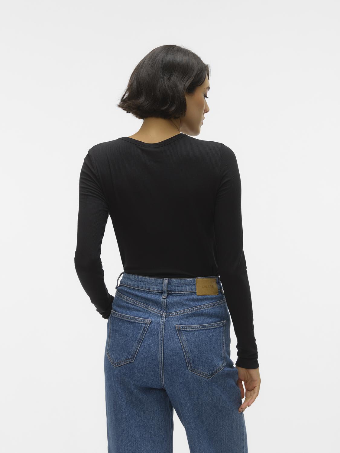 AWIRWINA LS O-NECK TOP NOOS Sort