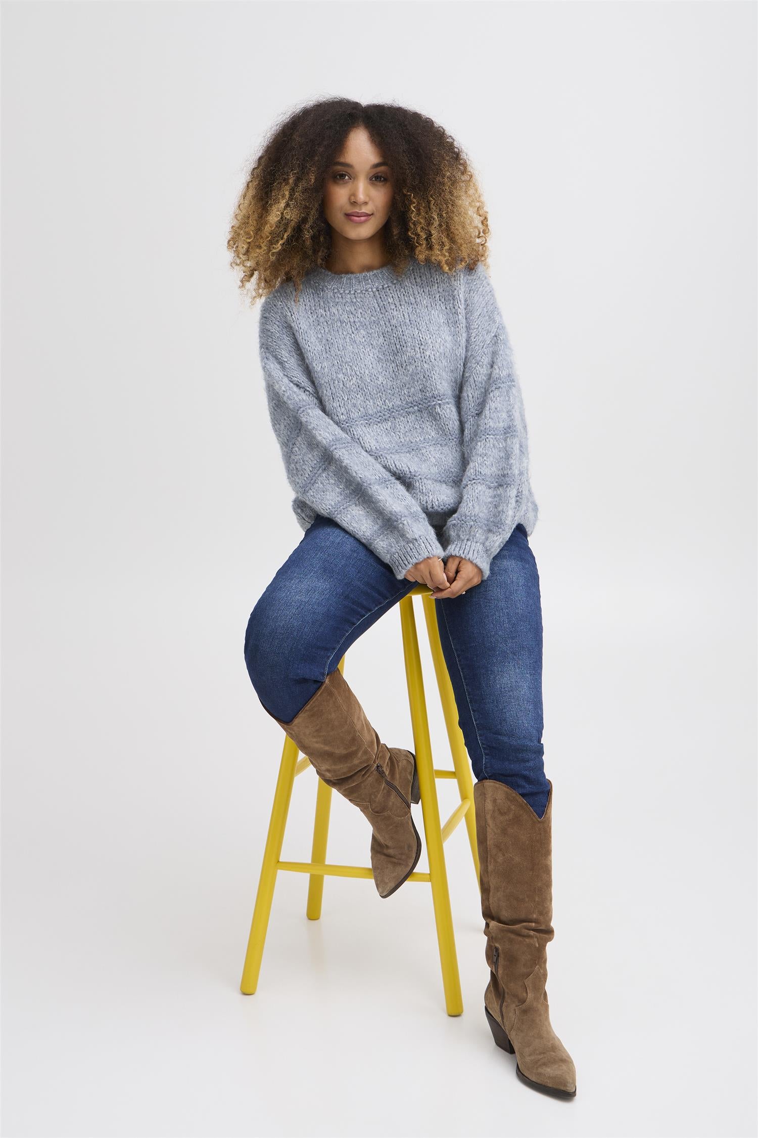Sbgulmina Knit Blouse Jeans Blue