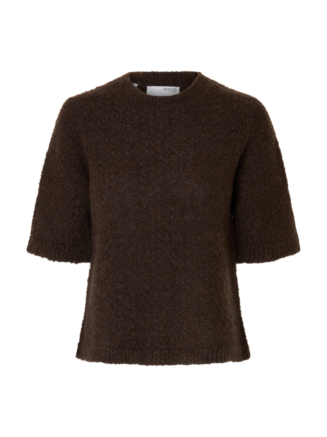 Slflelou 2/4 Knit O-Neck Mørkebrun