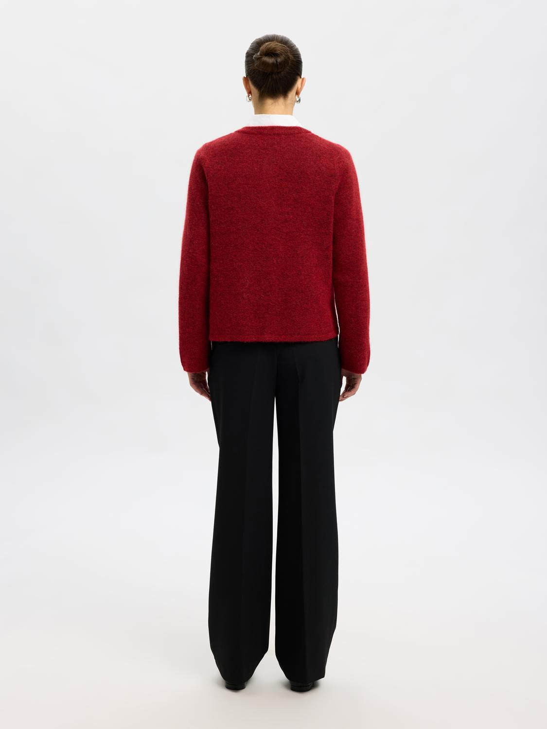 Slflulu New Ls Knit Cardigan Noos Mellomrød