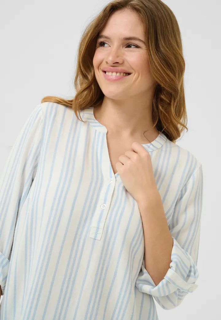 KAmilia Blouse Chalk/Soft Chambray Stripe