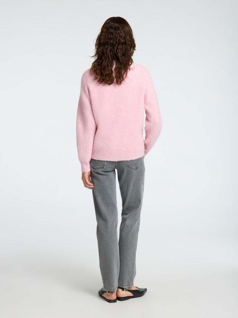 SLFLULU LS KNIT SHORT CARDIGAN B NOOS Lys Rosa