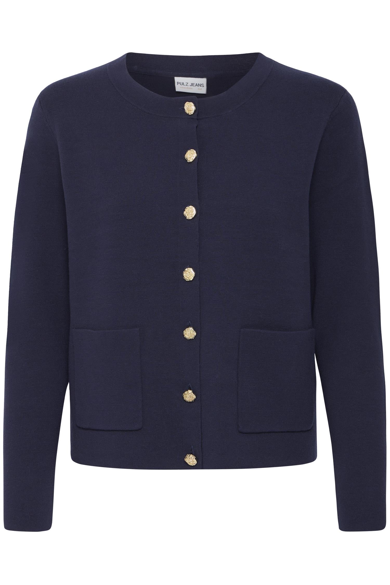 Pzsara Short Cardigan Dark Sapphire