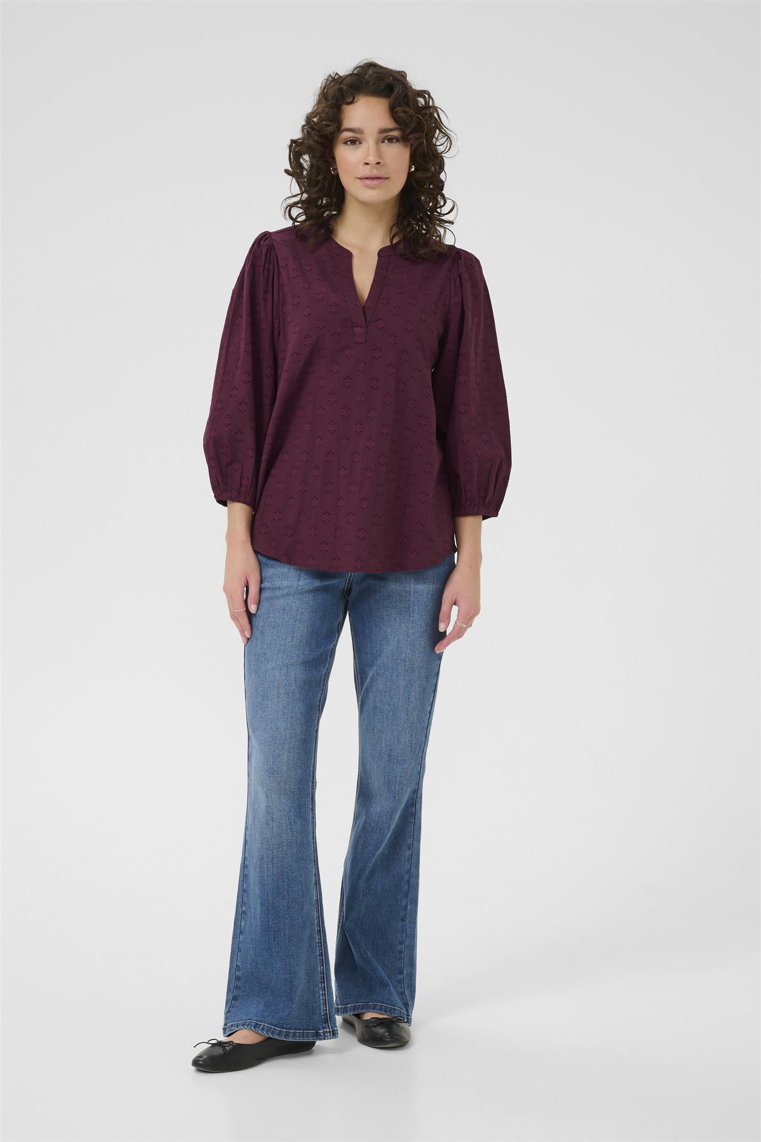 Kaenya Blouse 3/4 Sl Windsor Wine