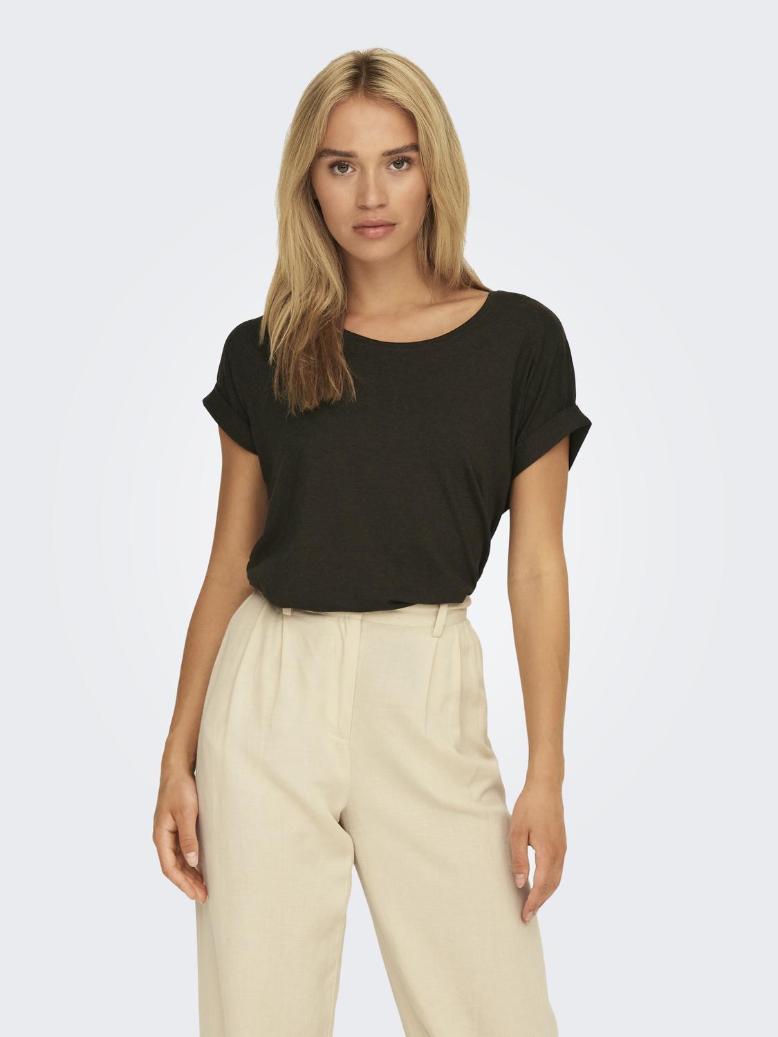 ONLMOSTER S/S O-NECK TOP NOOS JRS Mellombrun