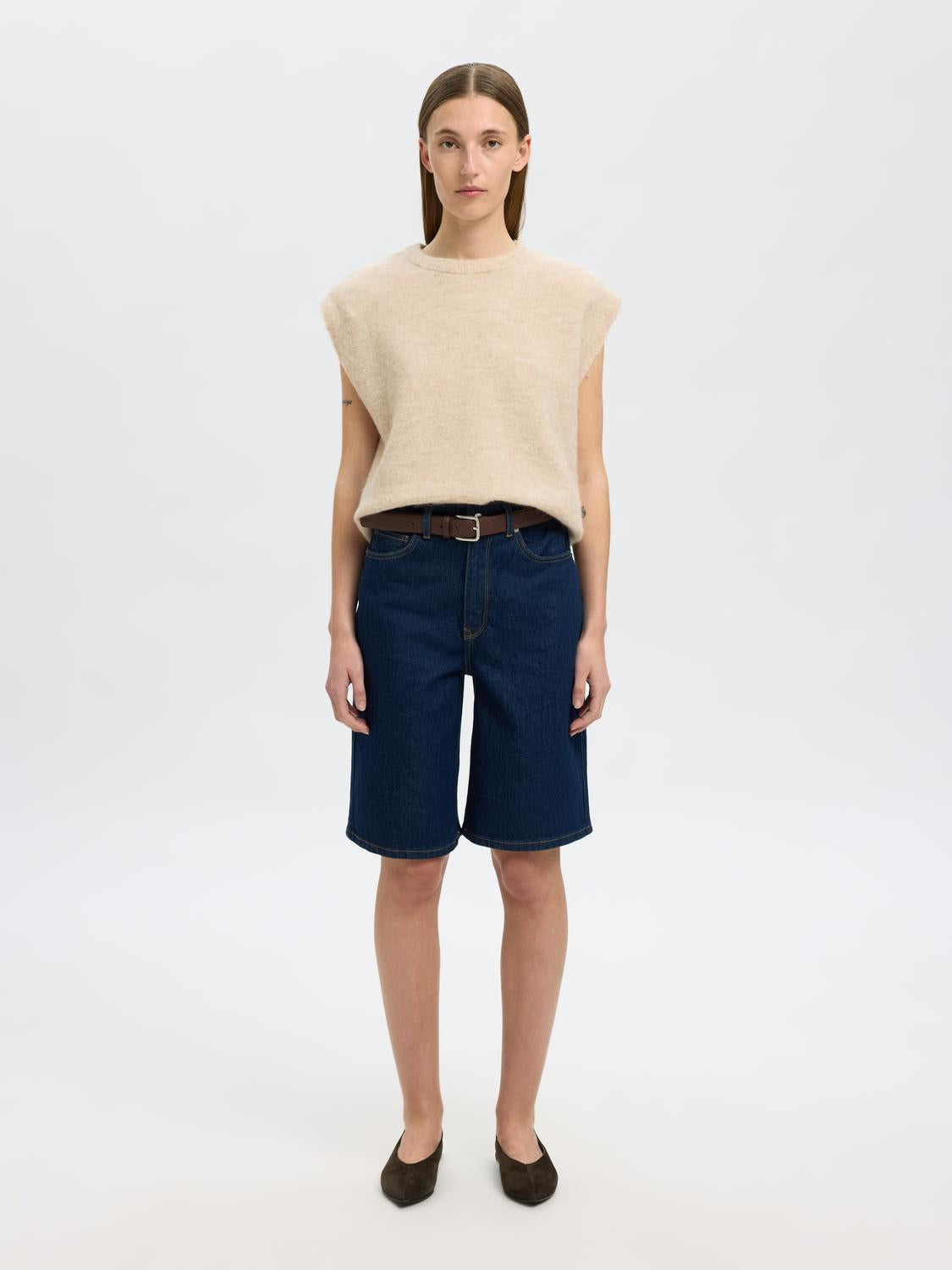 Slflulu Sl Knit Vest Lysegrå
