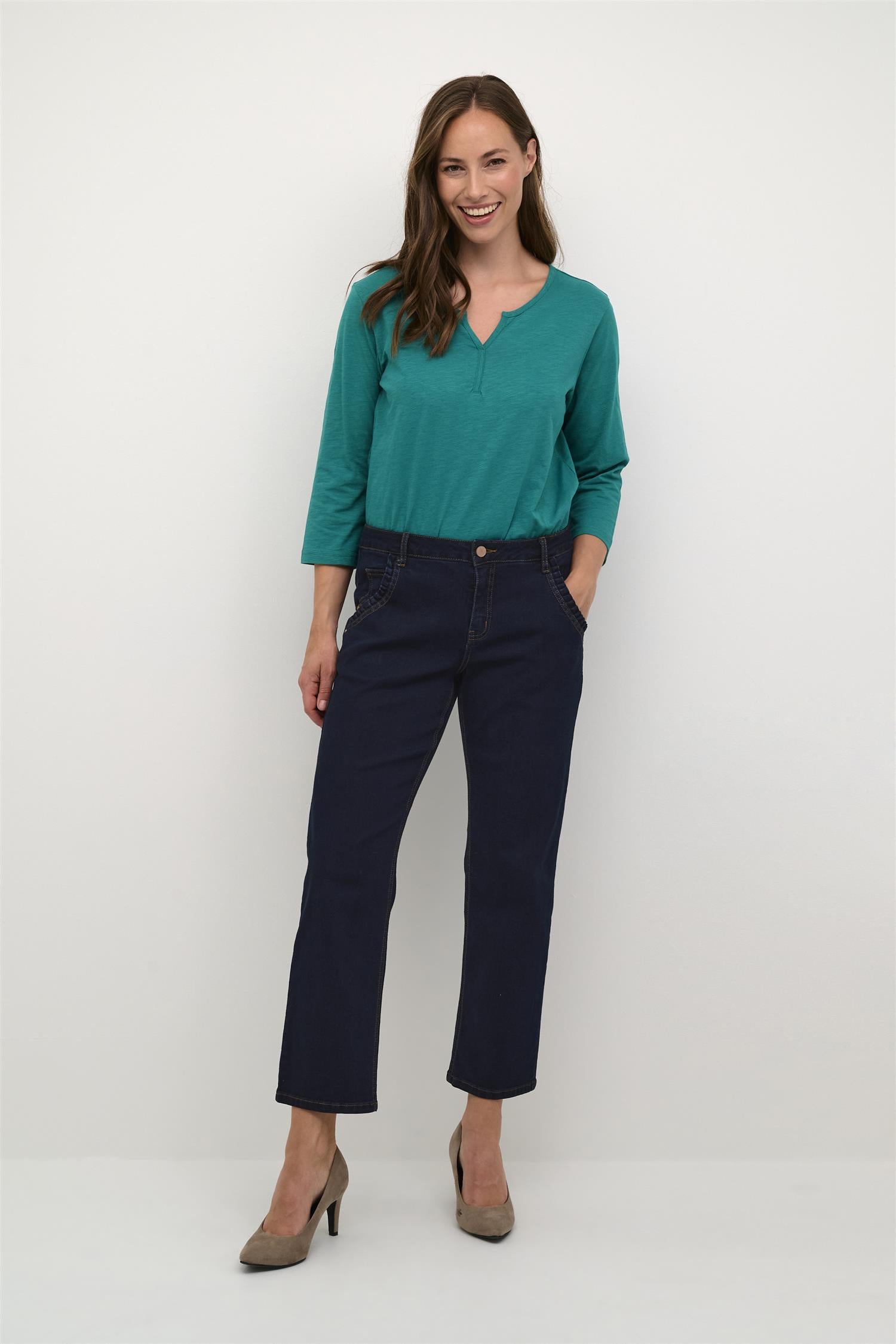 Crraja 7/8 Jeans - Baiily Fit Rinse Dark Blue Denim