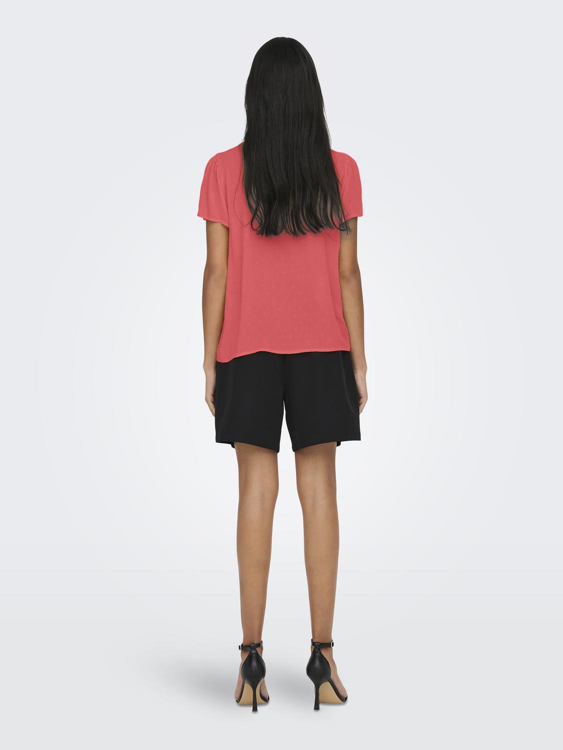 JDYLIMA LIFE S/S TOP WVN NOOS Mellomrosa