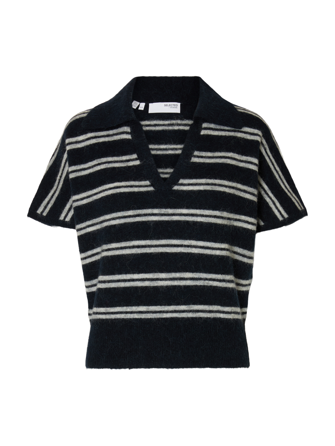 Slflulu Ss Knit Polo Mørkeblå