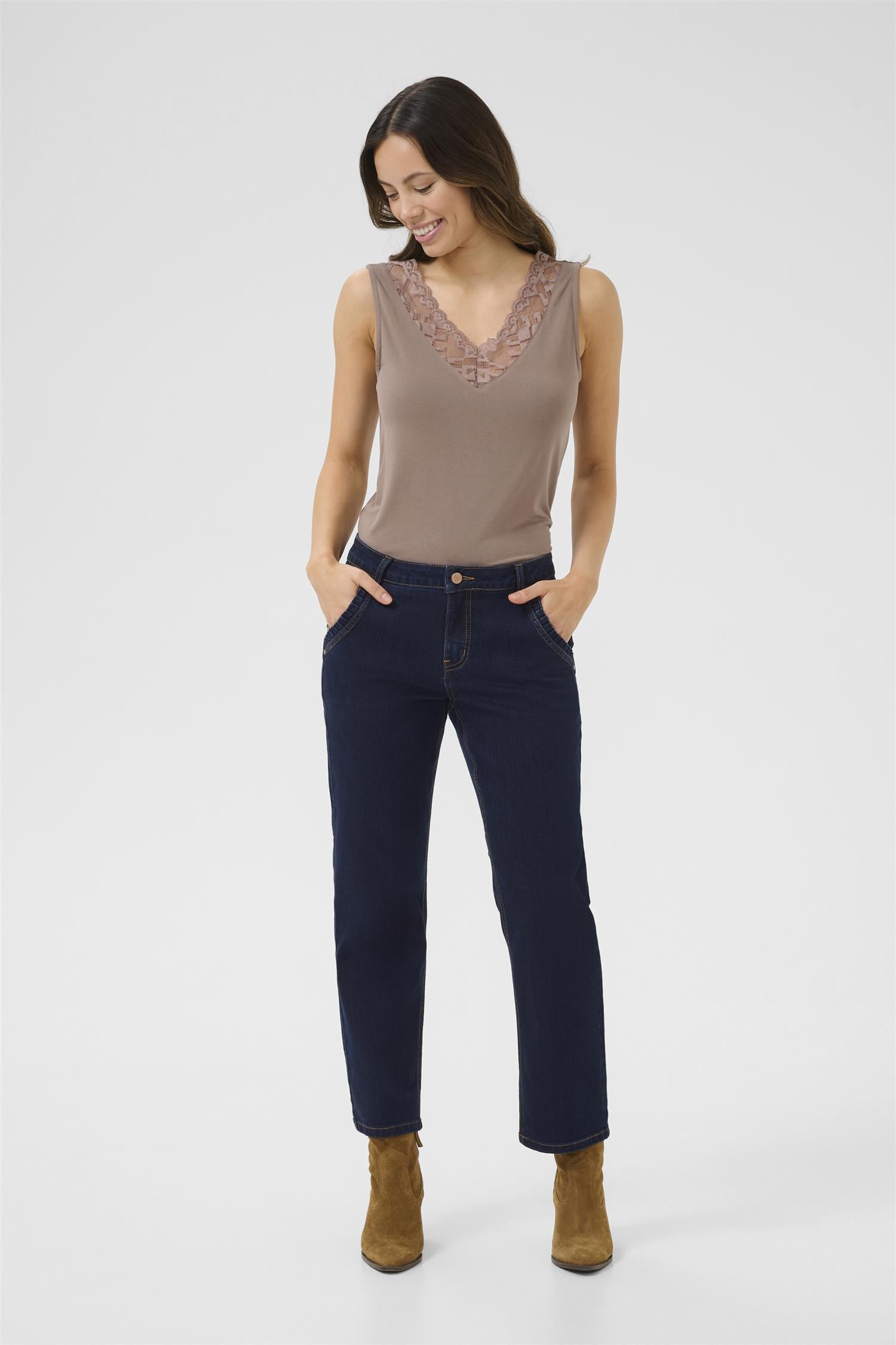 Crraja 7/8 Jeans - Baiily Fit Rinse Dark Blue Denim