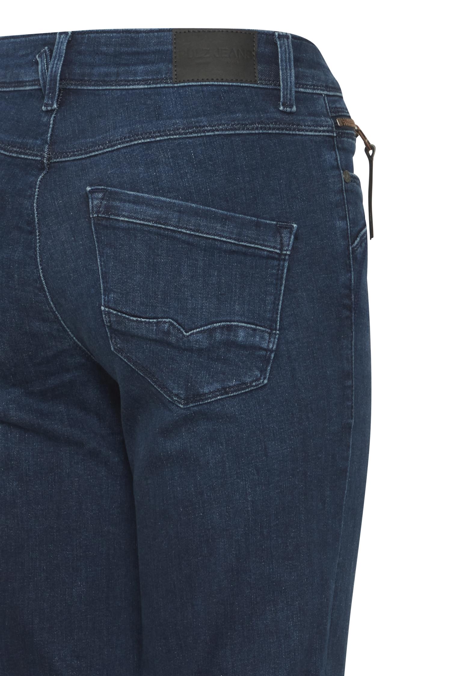 Pzkarolina Hw Jeans Straight Leg Dark Blue Denim
