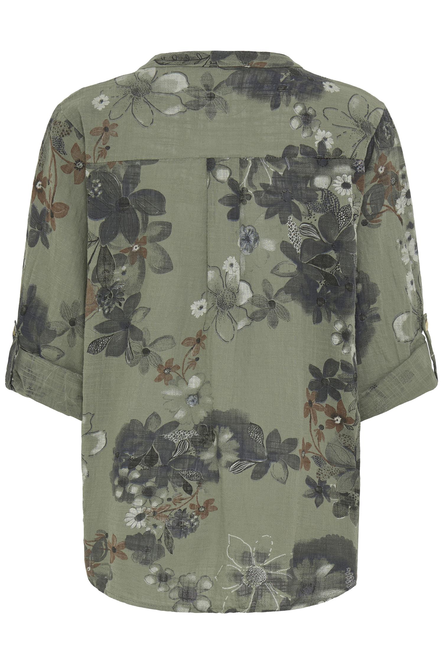 Sbalexia Fl Blouse Dusty Olive