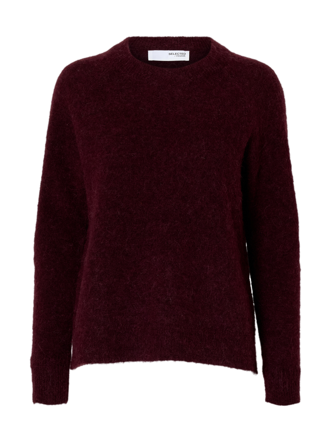 Slflulu Ls Knit O-Neck Noos Mørkelilla