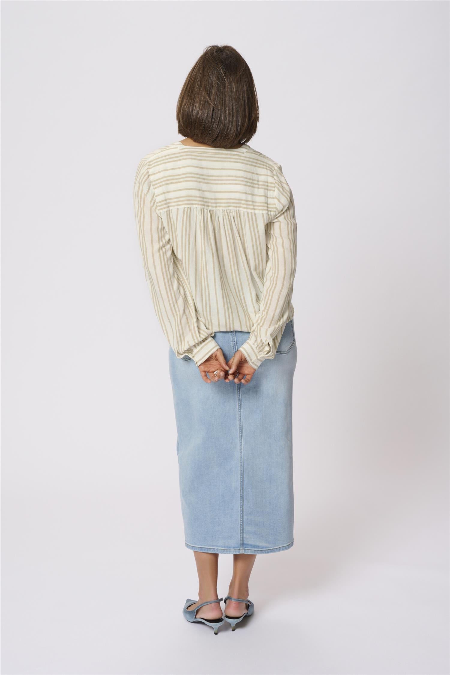 KAmilia Blouse Chalk / Chinchilla Stripe
