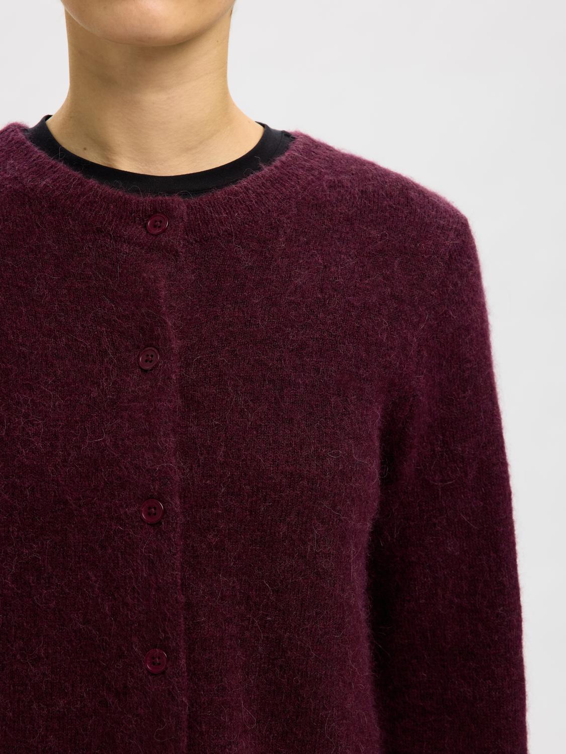 Slflulu New Ls Knit Cardigan Noos Mørkelilla