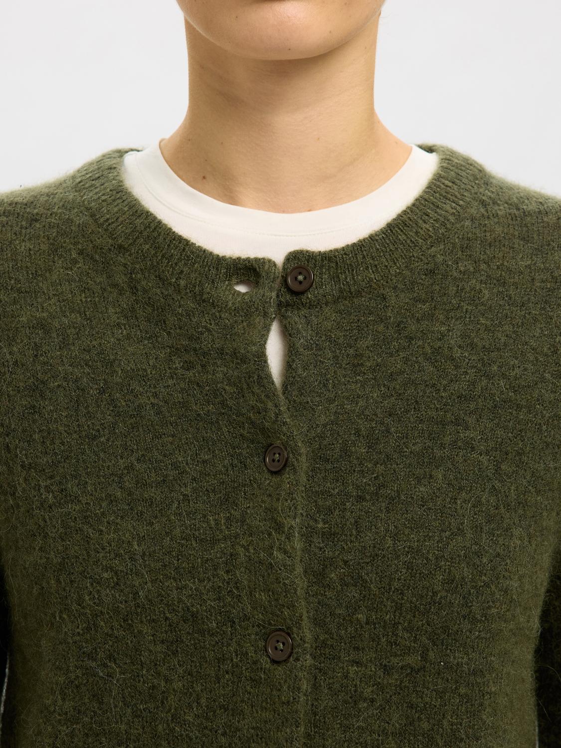 Slflulu New Ls Knit Cardigan Noos Mellomgrønn