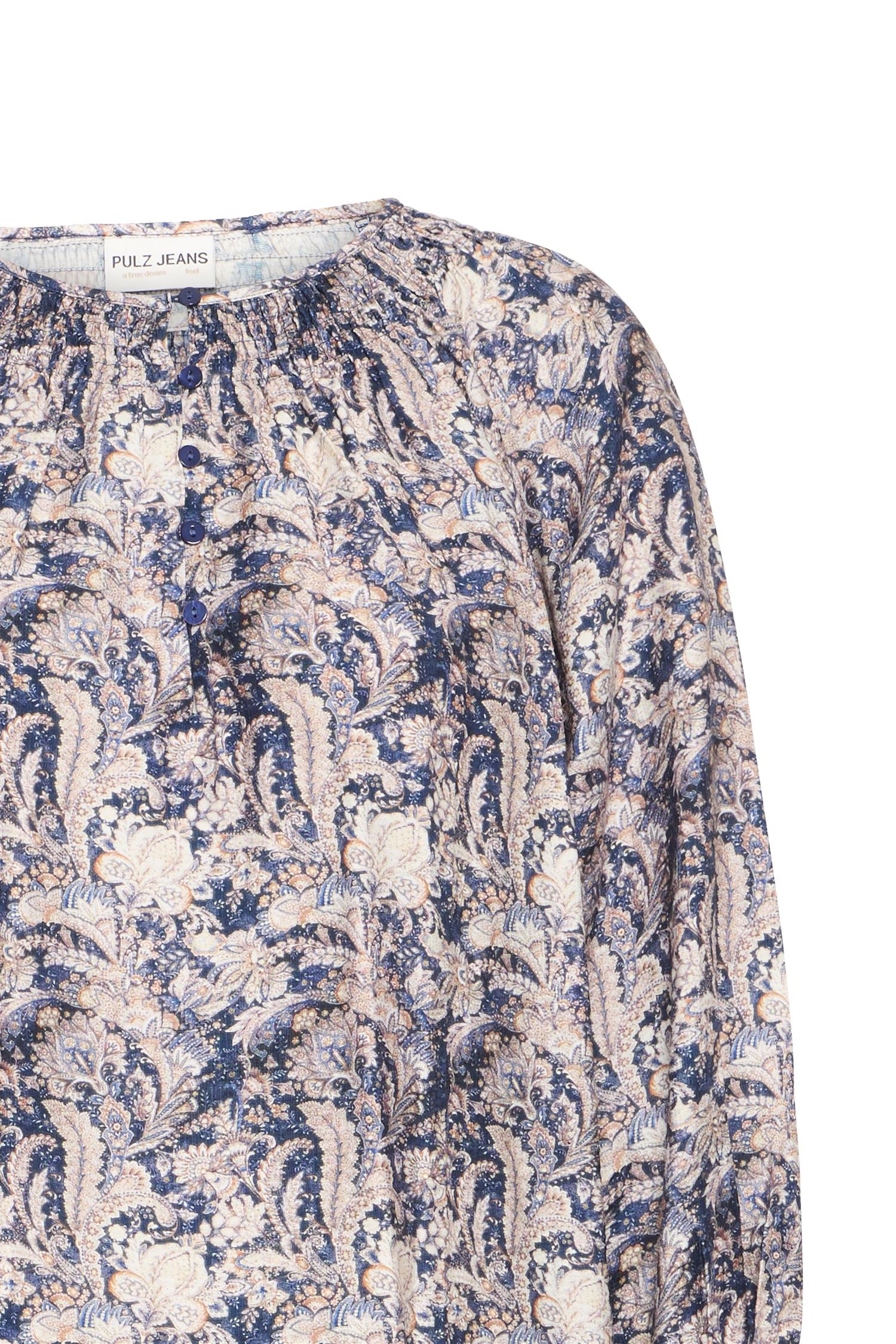 Pzpernille Blouse Dark Blue Paisley Printed