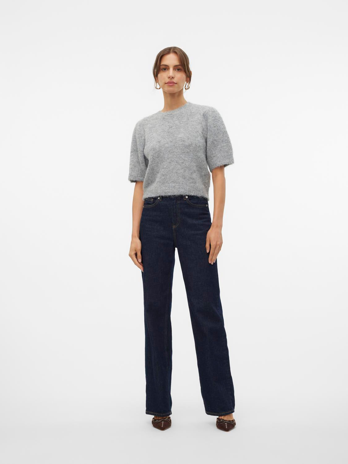 VMNOVAH SS O-NECK PUFF PULLOVER GA NOOS Mellomgrå