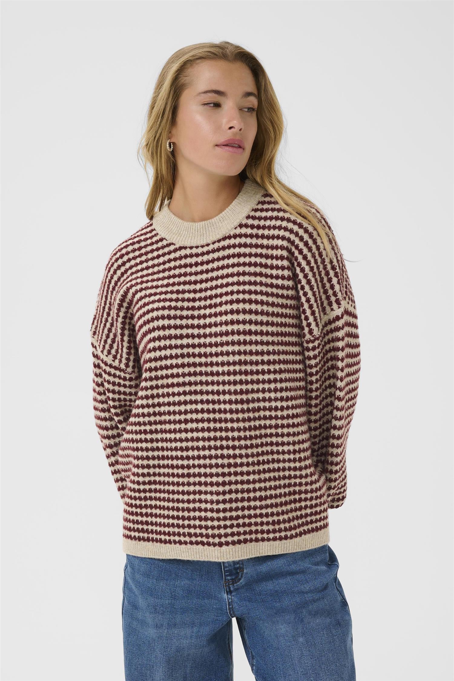 Kaellery Knit Pullover Feather Gray Mel./Windsor Wine