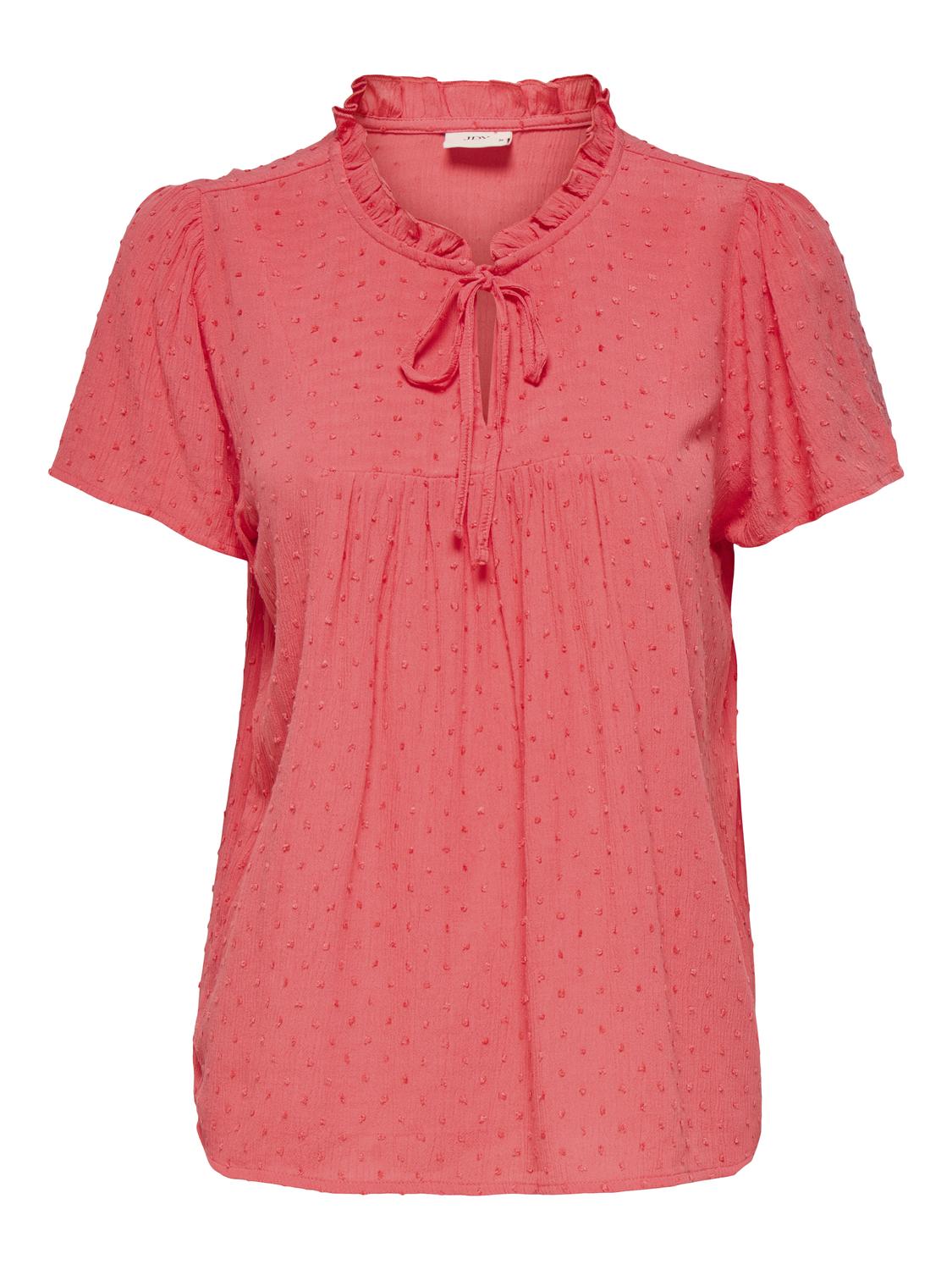 JDYLIMA LIFE S/S TOP WVN NOOS Mellomrosa
