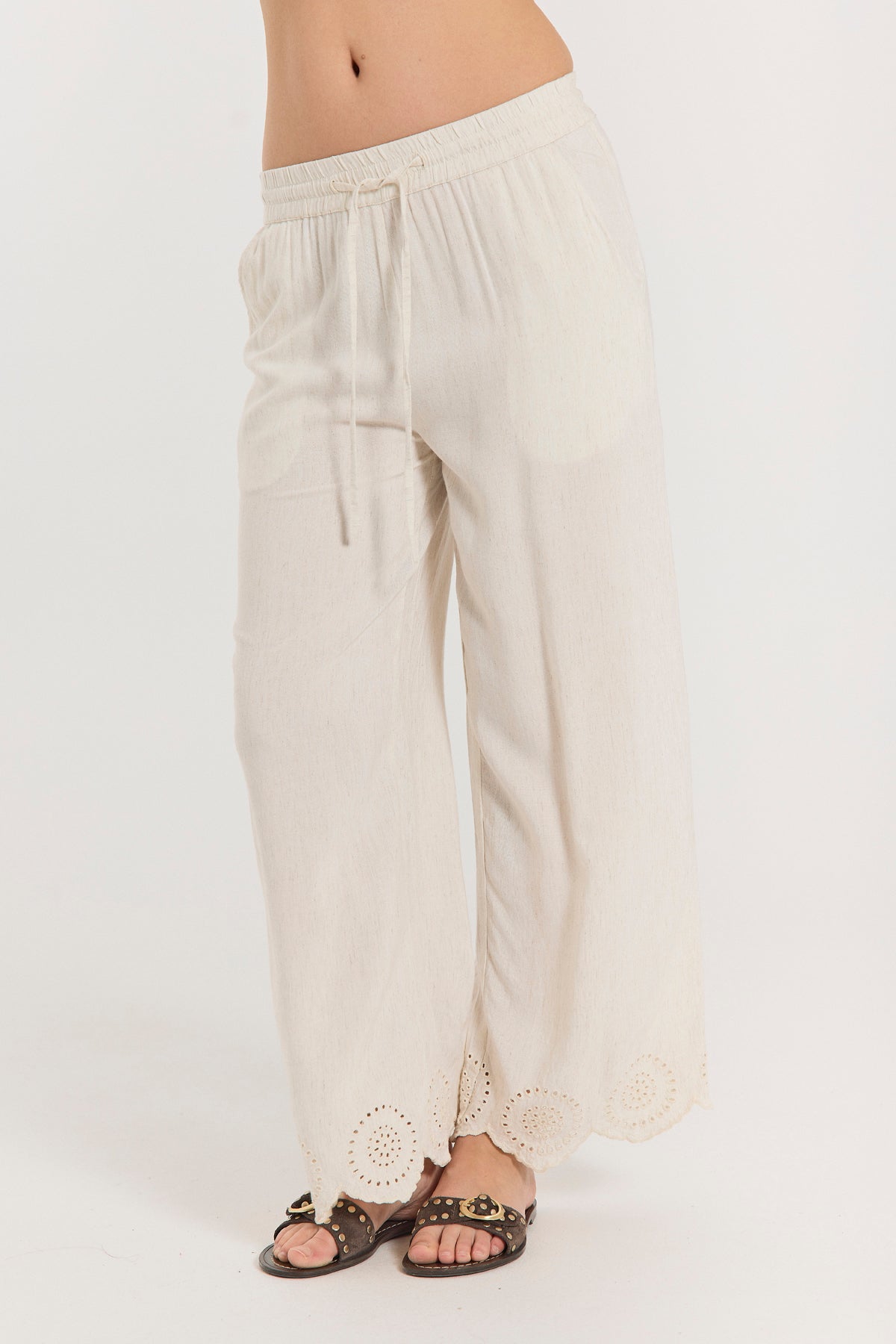 FQLINUS-PANTS linbukse Lys Beige