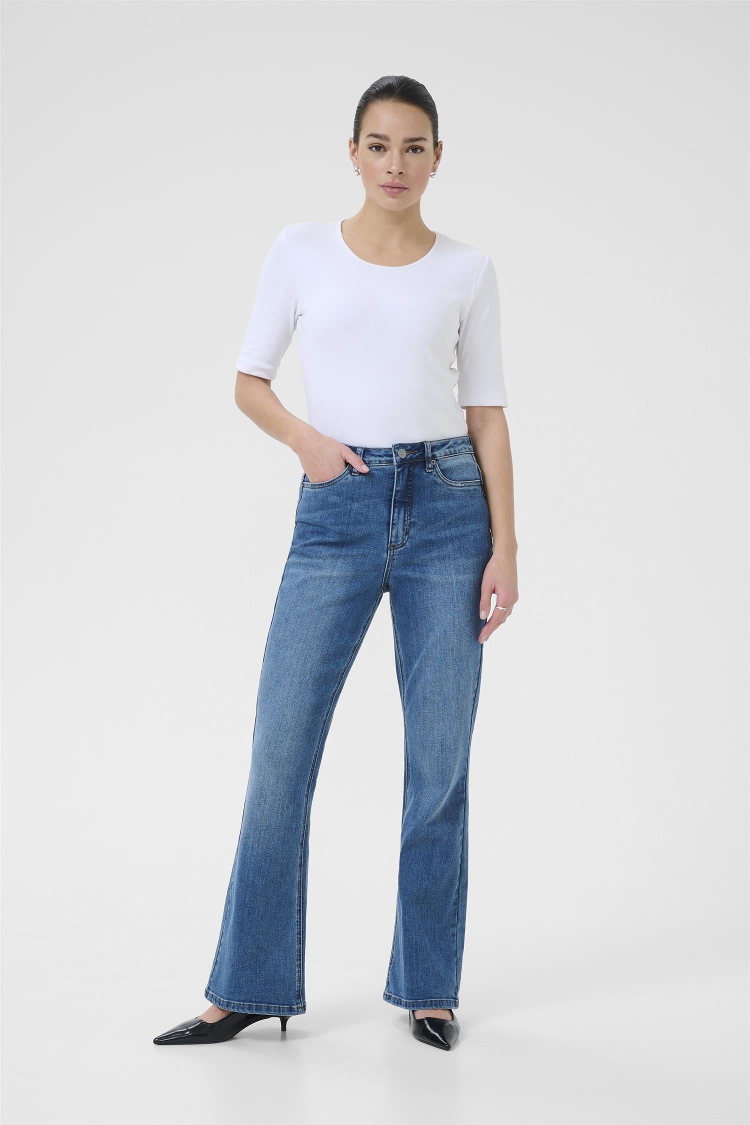 Kaforest Hw Slim Fit Jeans Medium Blue Denim