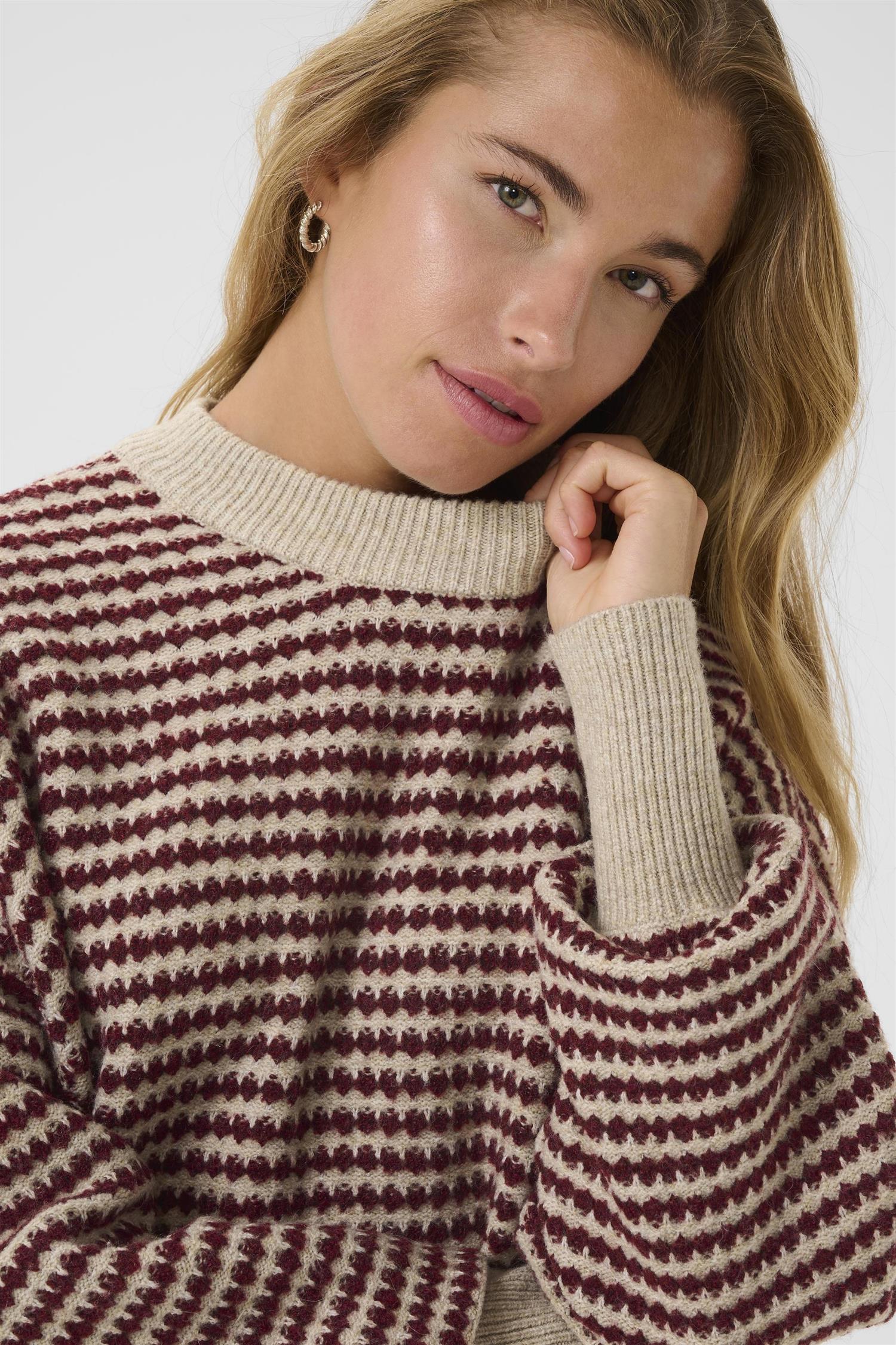 Kaellery Knit Pullover Feather Gray Mel./Windsor Wine