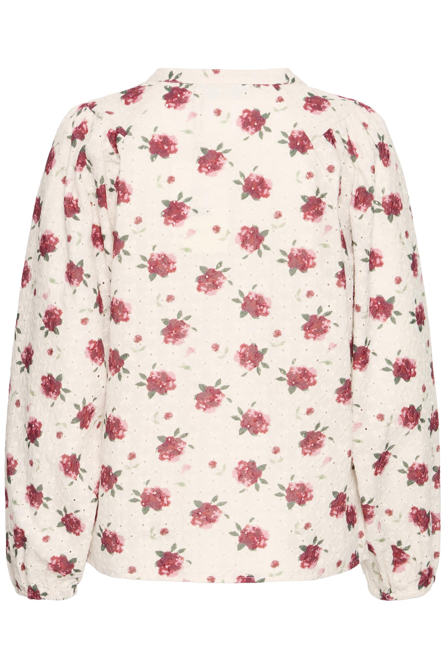 Pzwilla Ls Shirt White Red Flower