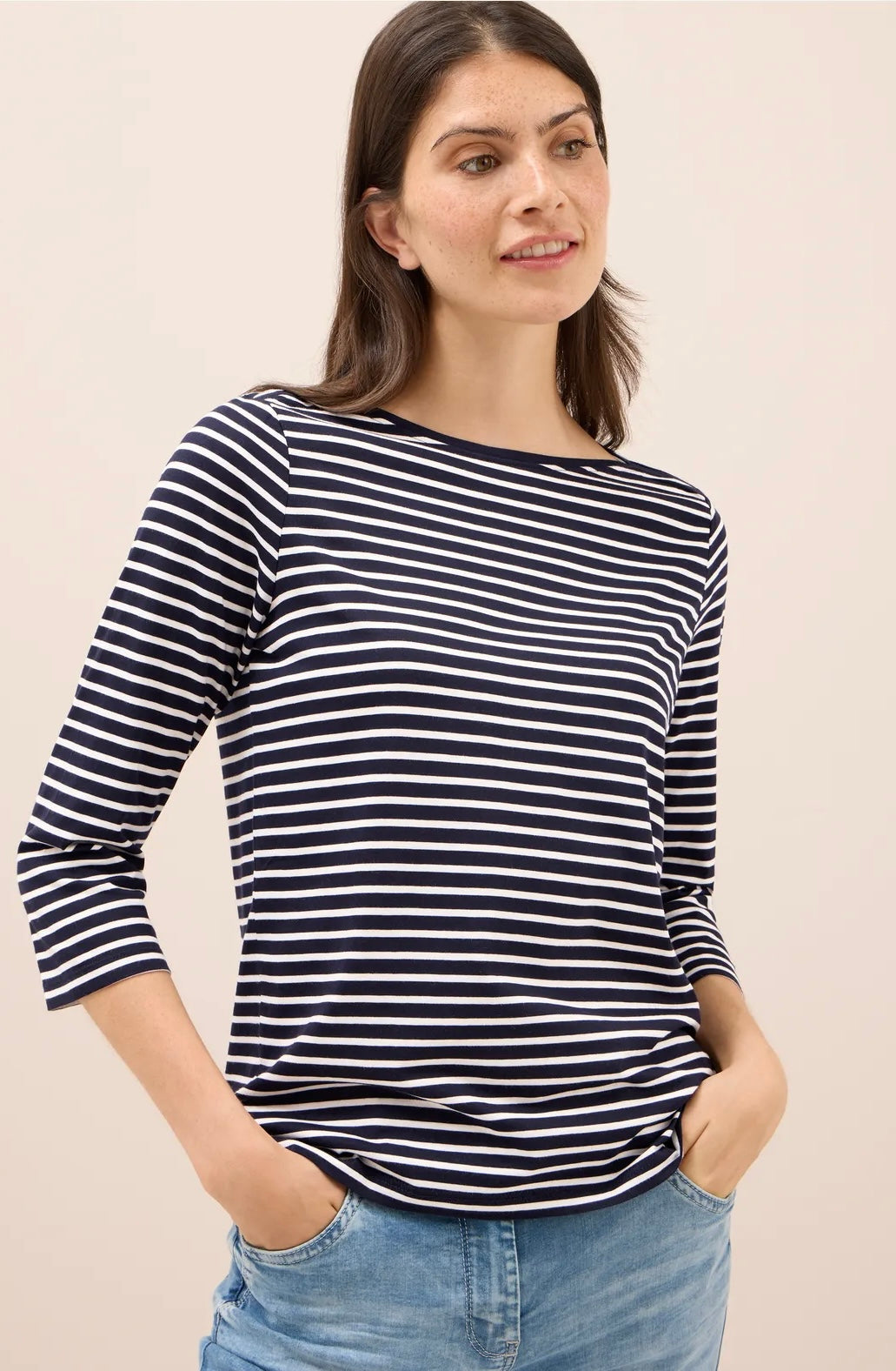 BASIC STRIPE BOATNECK Marine