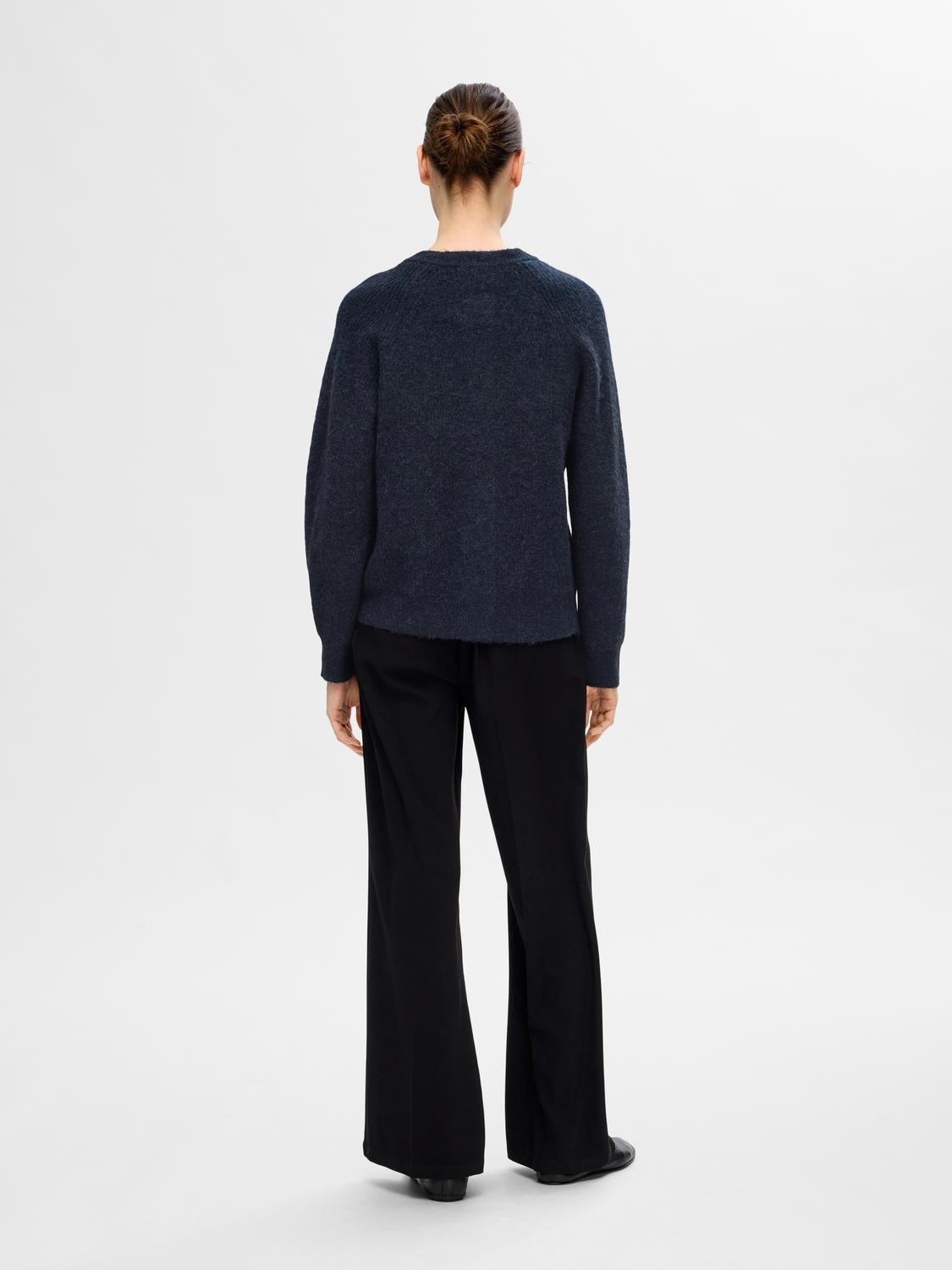 Slflulu Ls Knit Short Cardigan Noos Mørkeblå