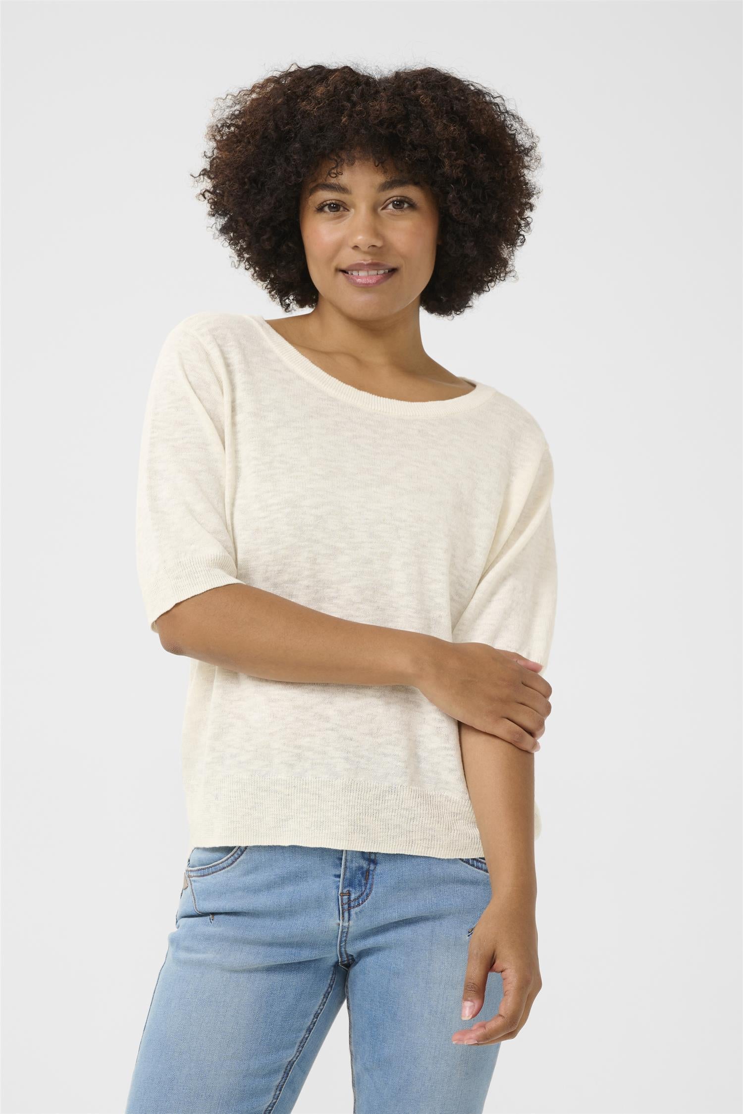 CREvisa Knit Blouse Marshmallow