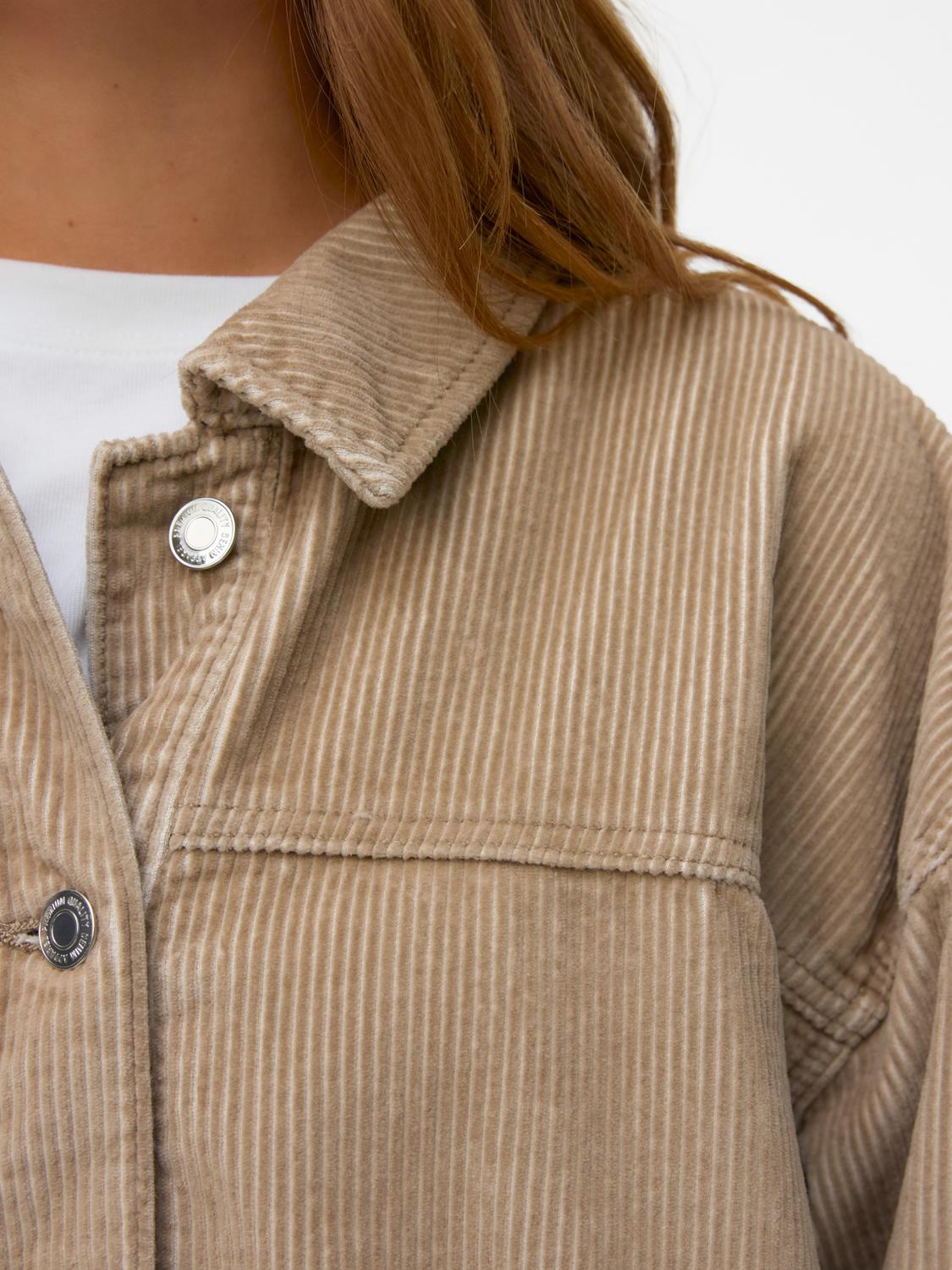 Vmjamie Ls Corduroy Shacket Mix Noos Lysebrun