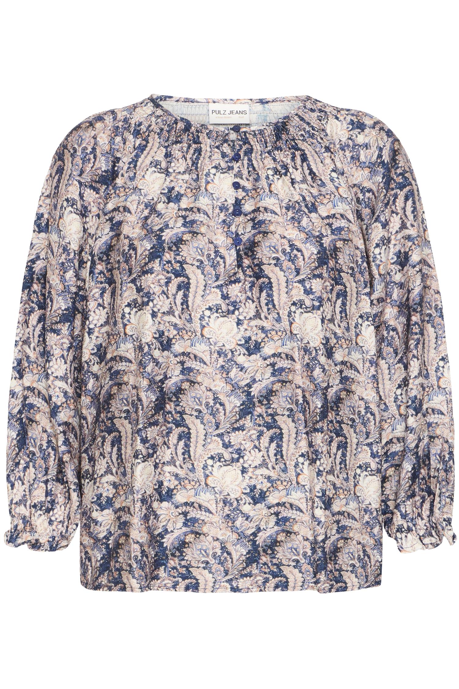 Pzpernille Blouse Dark Blue Paisley Printed