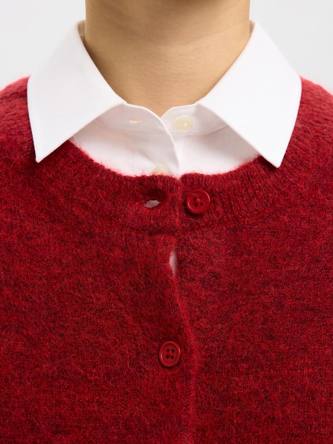 Slflulu New Ls Knit Cardigan Noos Mellomrød