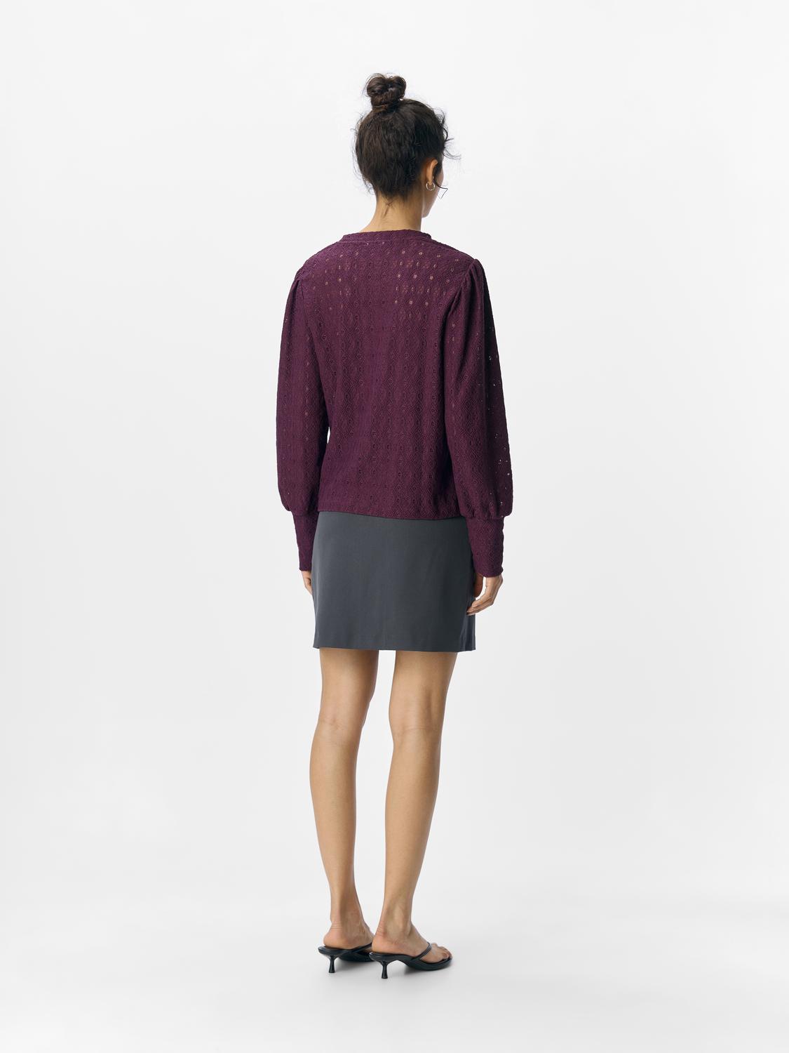 Objlaila L/s Re Top Noos Mørkelilla