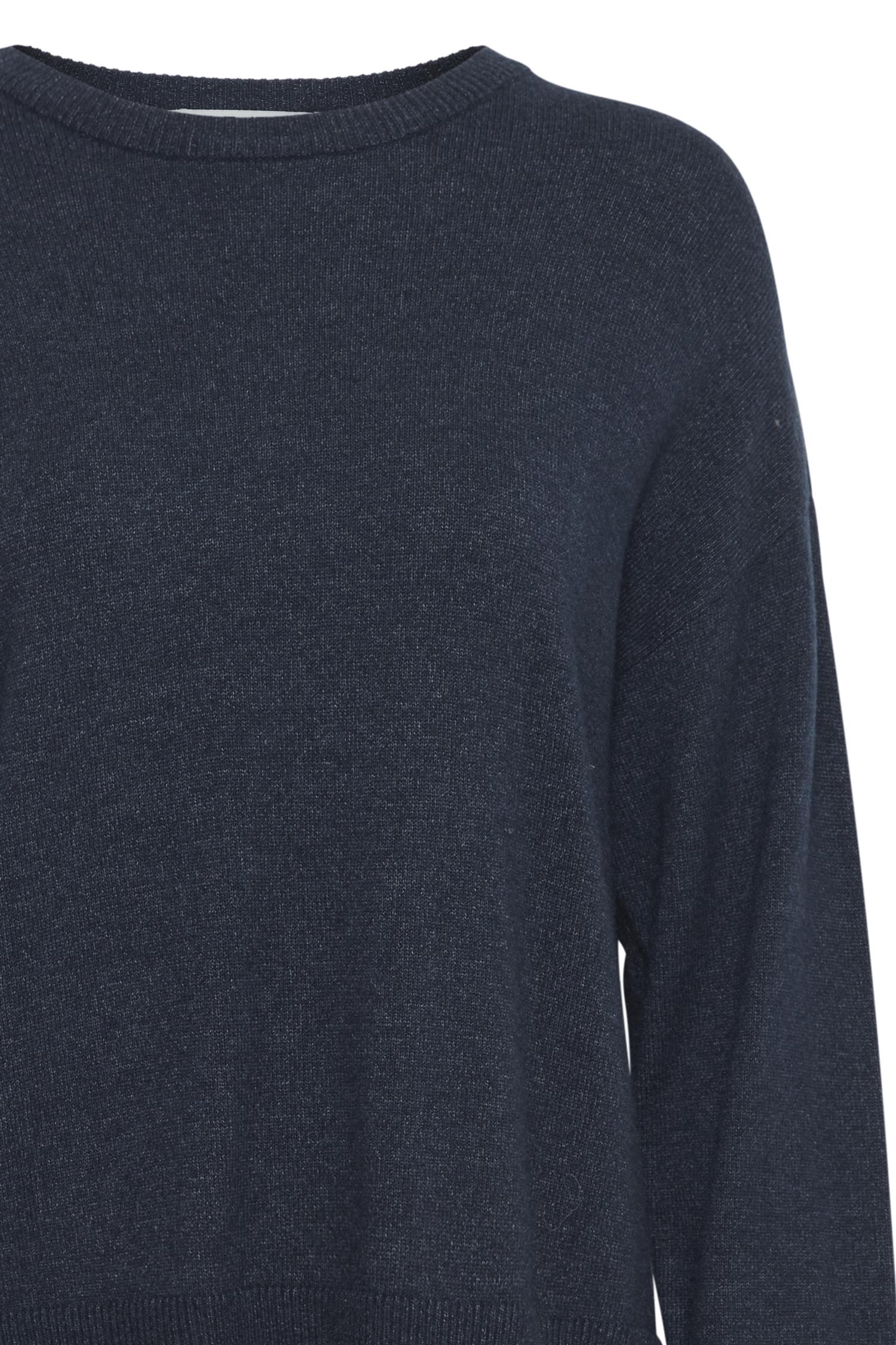 Pzsteffi Oneck Pullover Dark Sapphire Melange