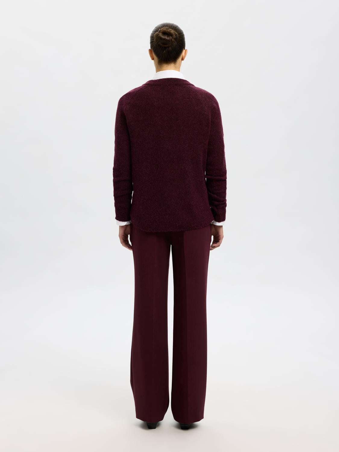 Slflulu Ls Knit O-Neck Noos Mørkelilla