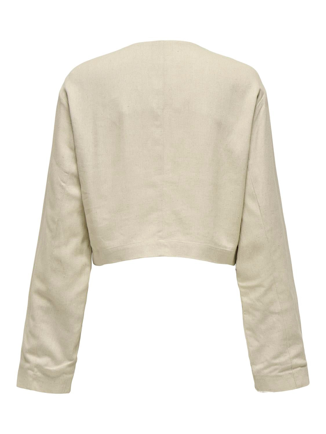 ONLPAMPA L/S LINEN BL JACKET PNT Beige
