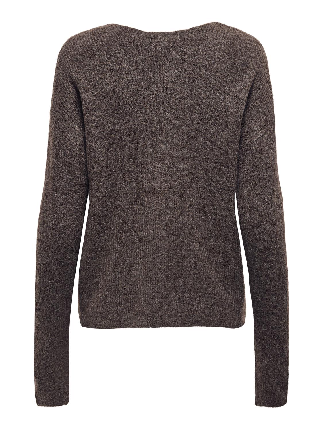 Onlcamilla V-Neck L/s Pullover Knt Noos Mørkegrå