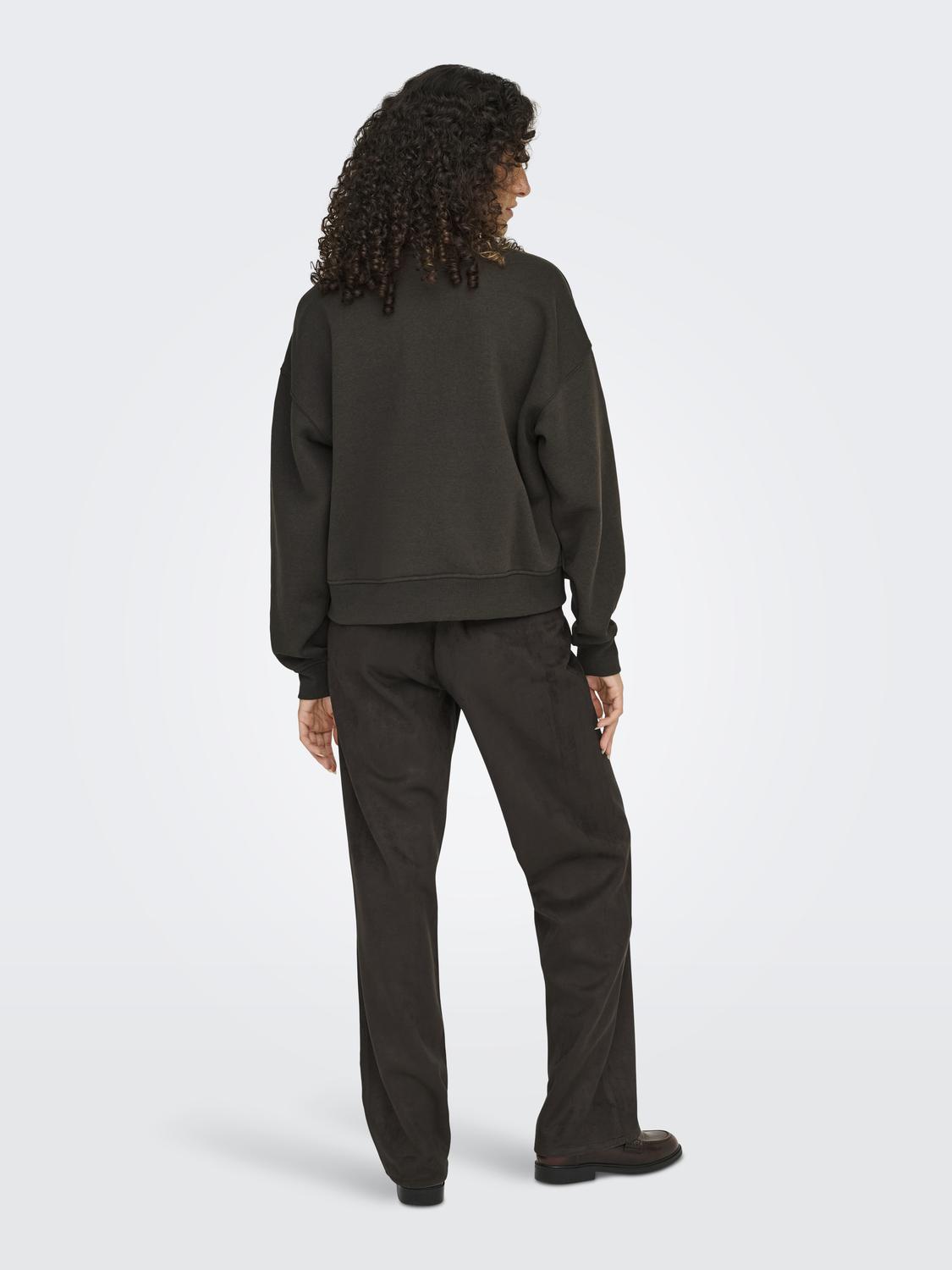 Onlbest L/s Print Crew Neck Swt Mørkebrun