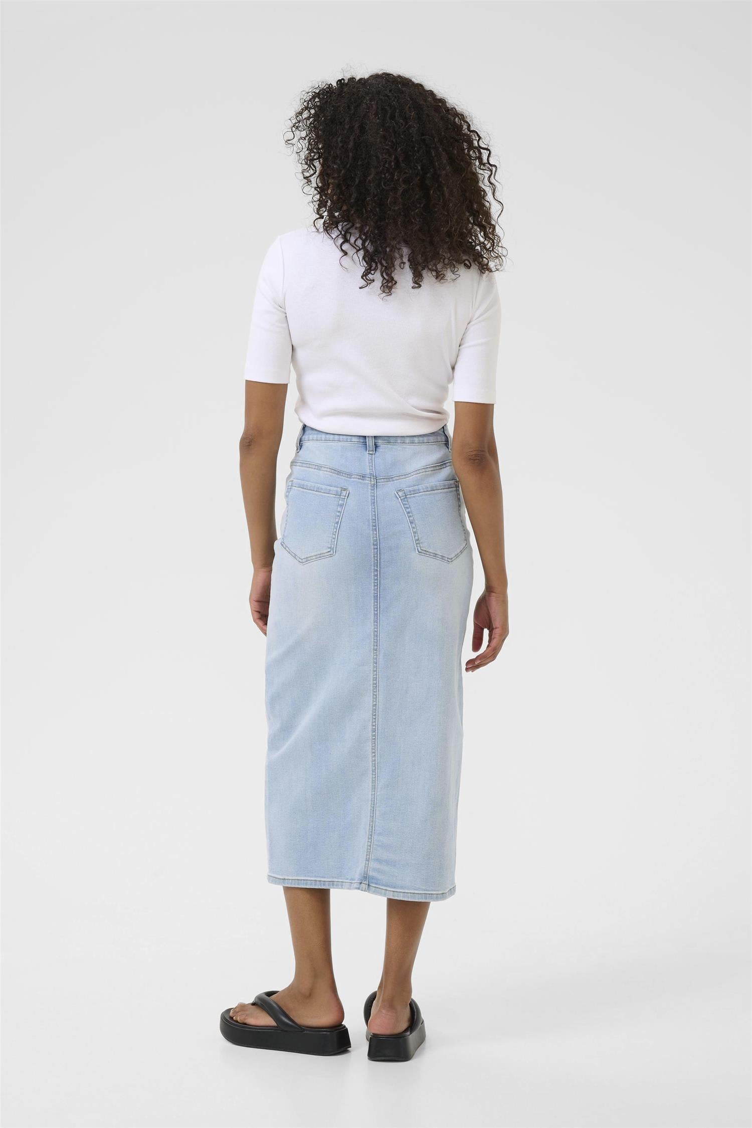 KAkarla Denim Skirt Light Blue Washed Denim