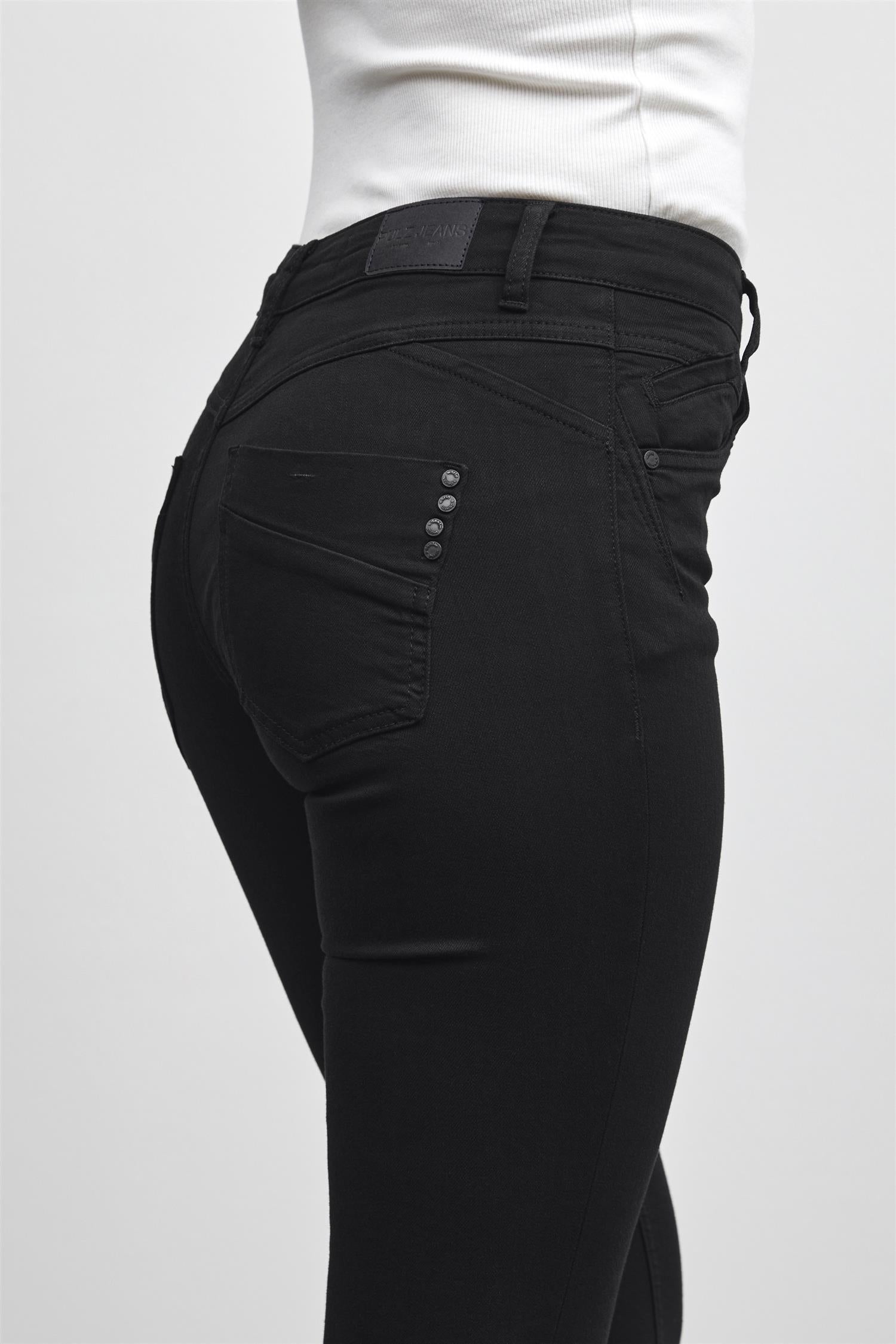 Pzcarmen Hw Jeans Skinny Leg Black Denim