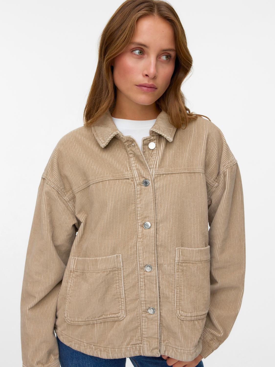 Vmjamie Ls Corduroy Shacket Mix Noos Lysebrun